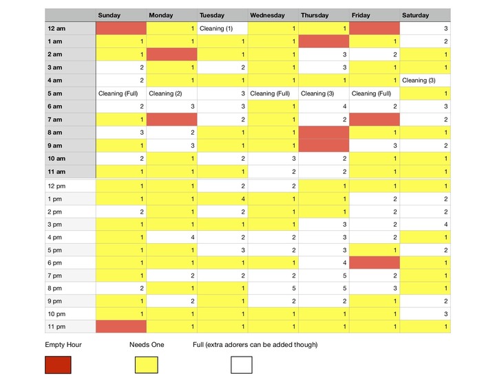 chapel schedule St. John Vianney Catholic Church Northlake, IL